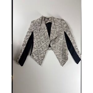 Marciano Los Angeles Geometric Print Asymmetrical Open Front Blazer Jacket Small